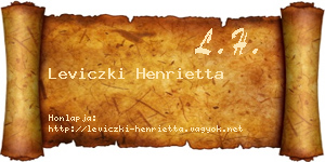 Leviczki Henrietta névjegykártya